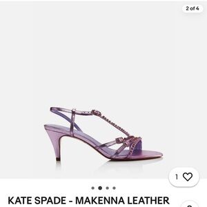NWT Kate Spade Makenna purple metallic rhinestone strappy heels 8